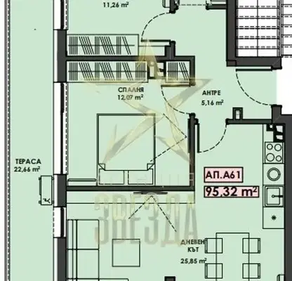 Снимка 2 — Тристаен апартамент в Пловдив, Христо Смирненски