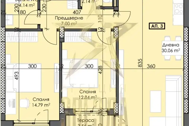 3-bedroom apartment in Plovdiv, Trakiya