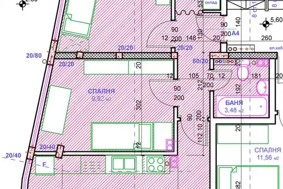 3-bedroom apartment in Ruse, Centyr