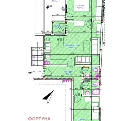 Photo 2 — 3-bedroom apartment in Ruse, Centyr