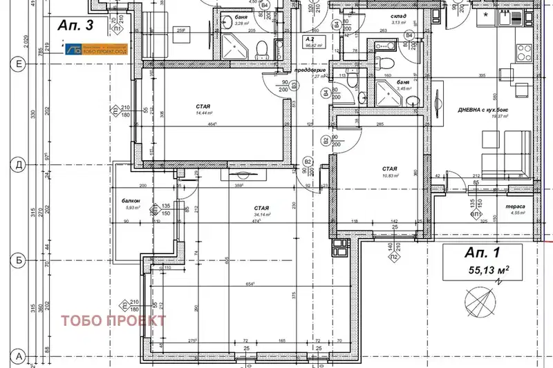 3-bedroom apartment in Sofiya, Drujba 1