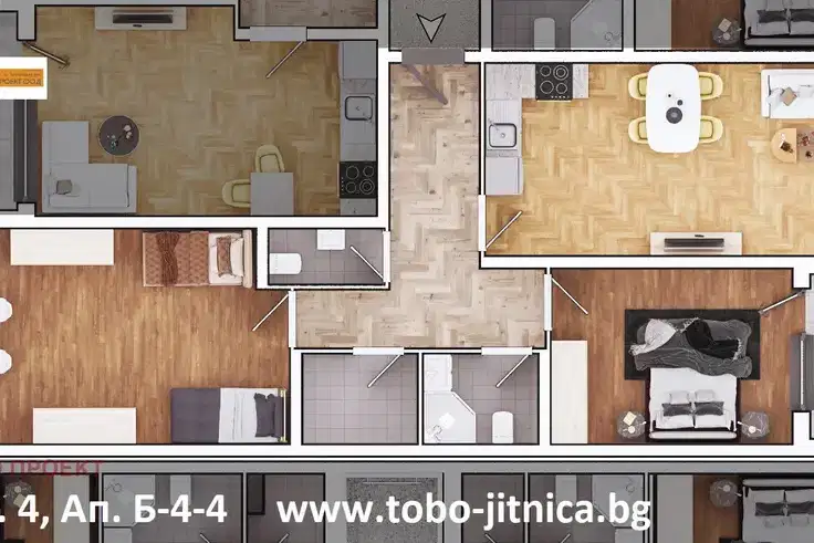 3-bedroom apartment in Sofiya, Krasno Selo