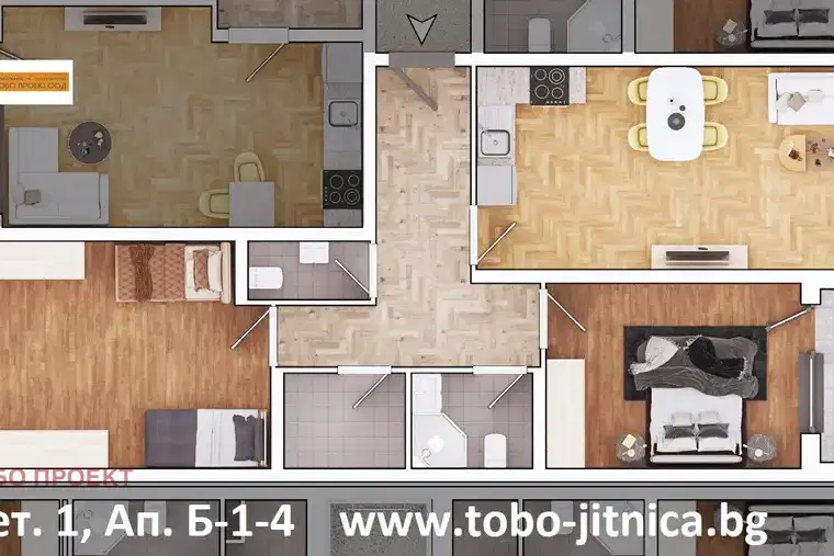 3-bedroom apartment in Sofiya, Slaviya