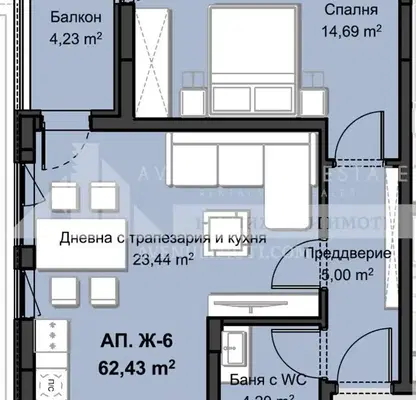 Снимка 2 — Двустаен апартамент в Пловдив, Христо Смирненски