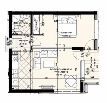 Photo 2 — 2-bedroom apartment in Varna, Mladost 1