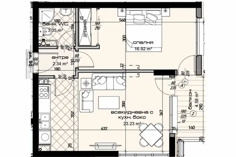 2-bedroom apartment in Varna, Mladost 1