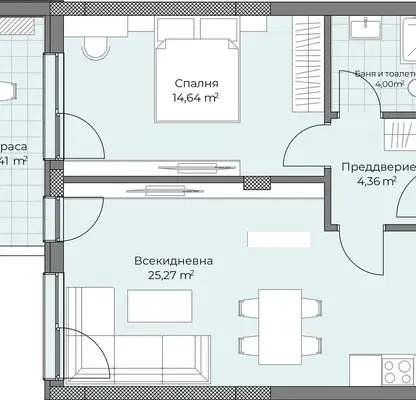 Снимка 3 — Двустаен апартамент в Пловдив, Остромила