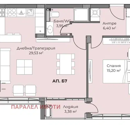 Снимка 3 — Двустаен апартамент с тераса в нова сграда в Отдих и култура, Пловдив