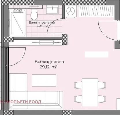 Снимка 4 — Едностаен апартамент в Пловдив, Остромила