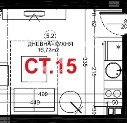Снимка 2 — Едностаен апартамент в Бургас, с. Лозенец