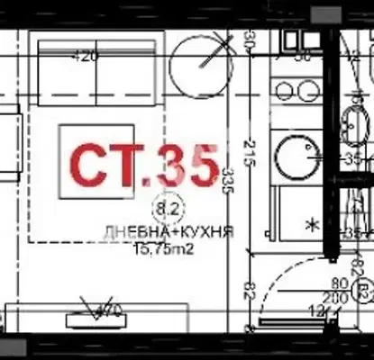 Снимка 2 — Едностаен апартамент в Бургас, с. Лозенец