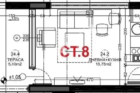 1-bedroom apartment in Burgas, Lozenec