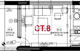 Едностаен апартамент в Бургас, с. Лозенец