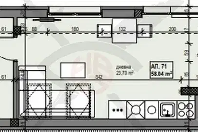 2-bedroom apartment in Sofiya, Banishora
