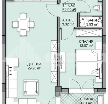 Photo 2 — 2-bedroom apartment in Plovdiv, Gagarin