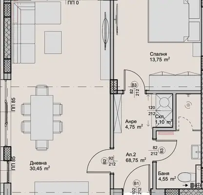 Снимка 3 — Двустаен апартамент в Пловдив, Христо Смирненски