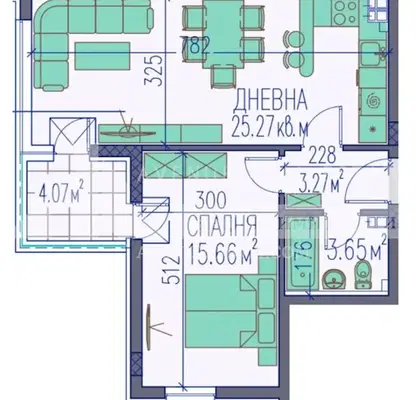 Снимка 2 — Двустаен апартамент в Пловдив, Каменица 2
