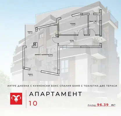 Снимка 3 — Двустаен апартамент в Кърджали, Студен кладенец