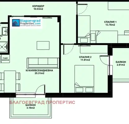 Photo 5 — 3-bedroom apartment in Благоев, Еленово 2