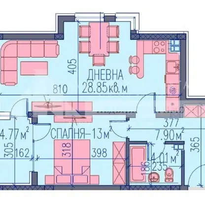 Снимка 2 — Тристаен апартамент в Пловдив, Тракия