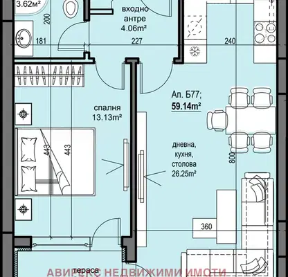 Снимка 3 — Двустаен апартамент в Пловдив, Христо Смирненски