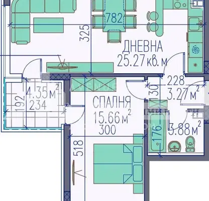 Снимка 3 — Двустаен апартамент в Пловдив, Каменица 2