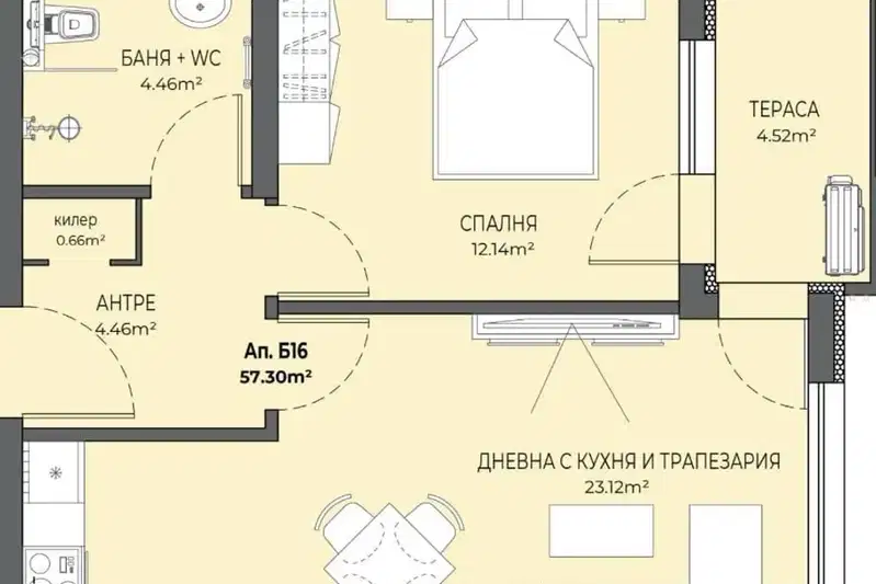Двустаен апартамент в Пловдив, Остромила