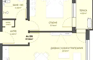 Двустаен апартамент в Пловдив, Остромила
