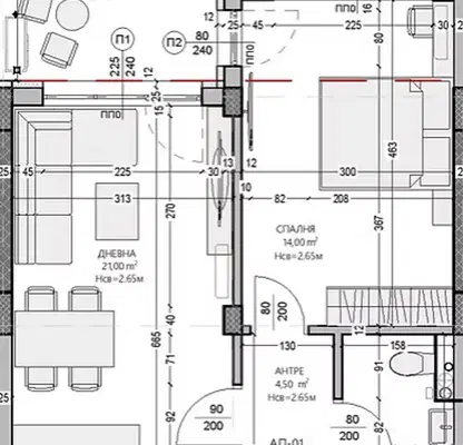 Снимка 2 — Двустаен апартамент в Пловдив, Остромила