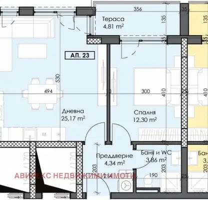 Снимка 2 — Двустаен апартамент в Пловдив, Тракия