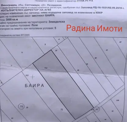 Снимка 2 — Земеделски имот в Пазарджик, с. Виноец