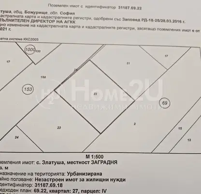 Снимка 2 — Парцел в София, с. Златуша