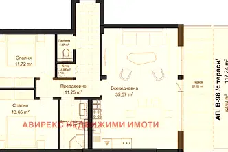 Тристаен апартамент в Пловдив, Кършияка