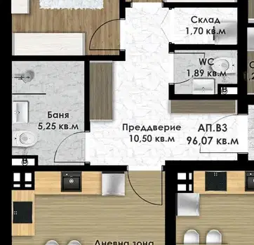 Снимка 2 — Тристаен апартамент в Пловдив, Кючук Париж