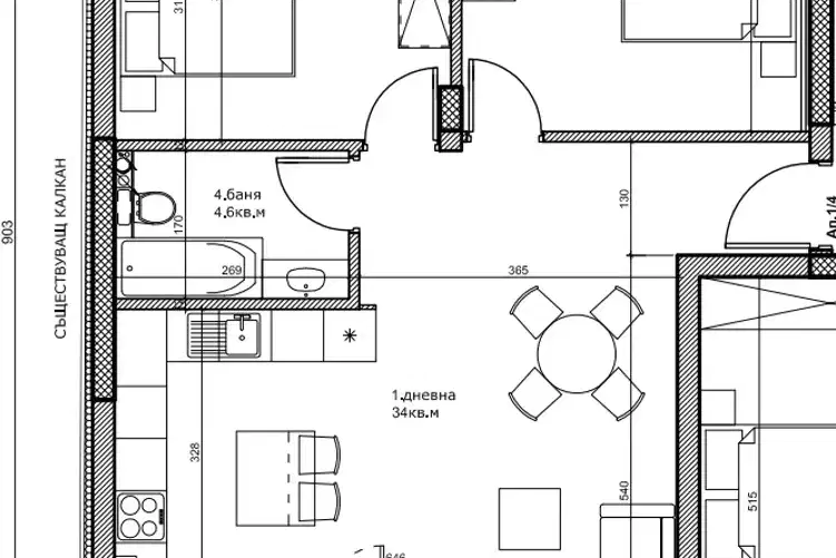 3-bedroom apartment in Plovdiv, Kyuchuk Parij