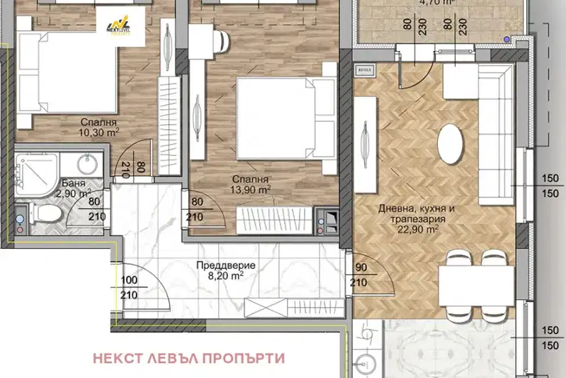 Тристаен апартамент с асансьор в Овча купел, София