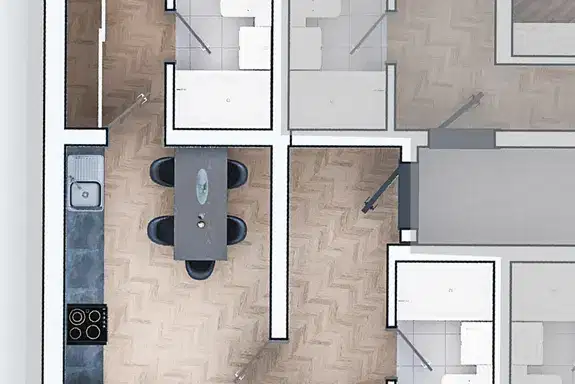 Three-room apartment in Zona B-19 with terrace and parking space