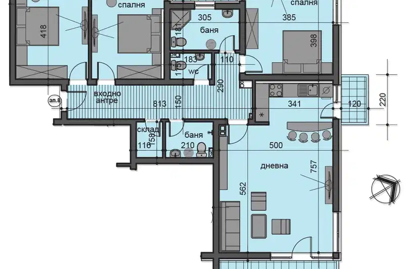 4-bedroom apartment in Plovdiv, Ostromila