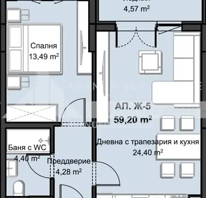 Снимка 3 — Двустаен апартамент в Пловдив, Христо Смирненски