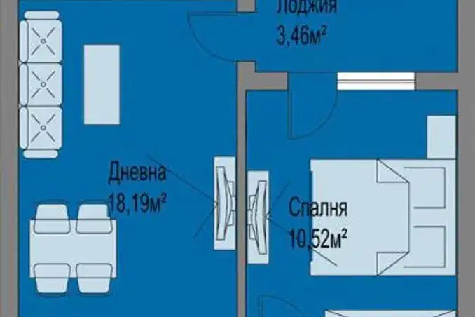 Двустаен апартамент в Бургас, Меден рудник - зона А