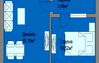 Двустаен апартамент в Бургас, Меден рудник - зона А