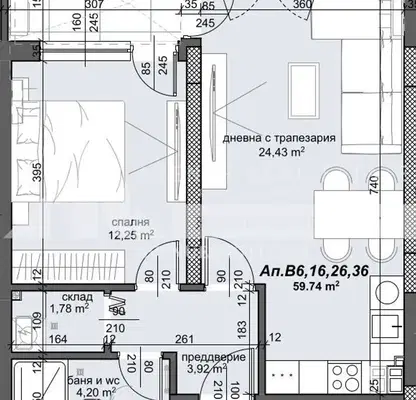 Снимка 4 — Двустаен апартамент в Пловдив, Тракия