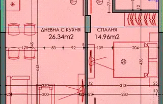 Двустаен апартамент в Пловдив, Тракия