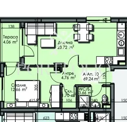 Photo 2 — 2-bedroom apartment in Oblast Burgas, Izgrev