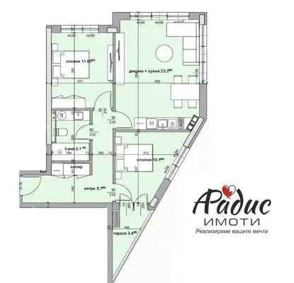 Photo 4 — 3-bedroom apartment in Студентско че