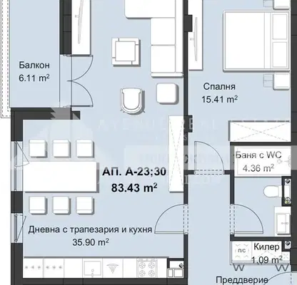 Снимка 3 — Тристаен апартамент в Пловдив, Христо Смирненски