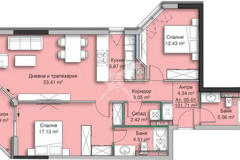 Тристаен апартамент в София, Кръстова вада