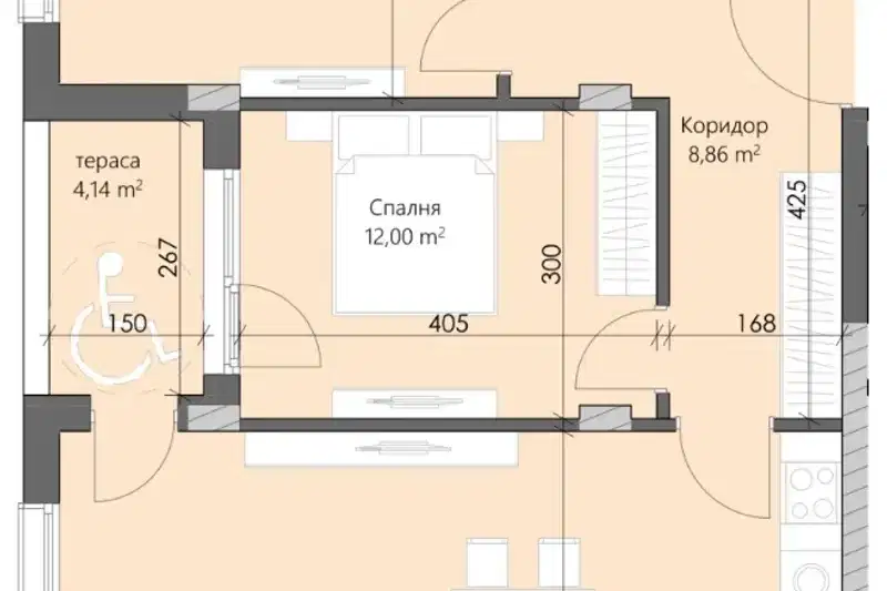Тристаен апартамент в Пловдив, Кършияка