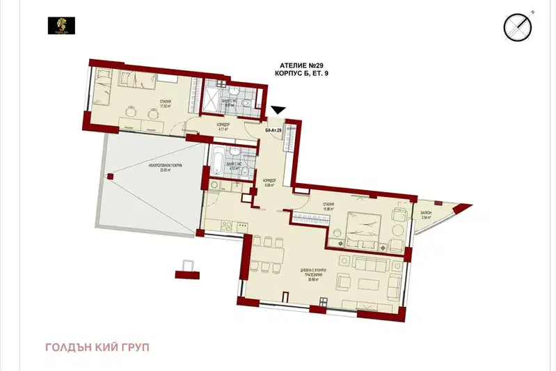 3-bedroom apartment in Sofiya, Serdika