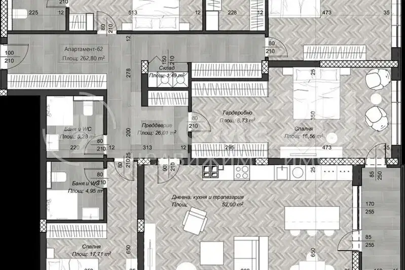 4-bedroom apartment in Sofiya, Centyr